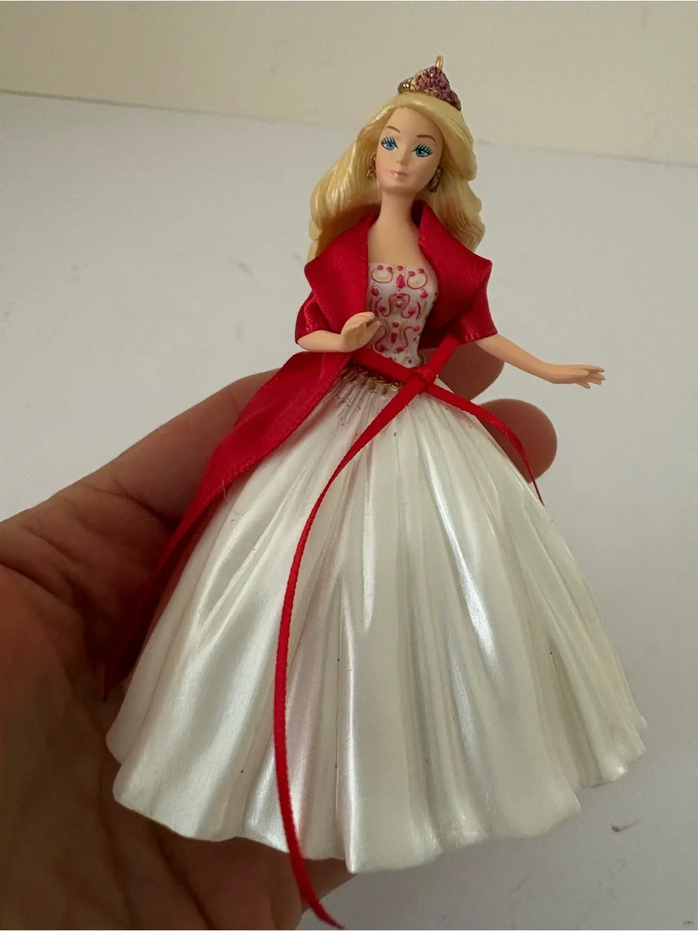 Hallmark Keepsake 2010 Celebration Barbie Ornament. Red/white. Great shape/box